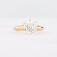 GIA 2.01 Carat Old Mine Cut Diamond 14K Yellow Gold Engagement Ring