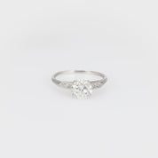 GIA 1.06 carat old European cut diamond platinum engagement ring