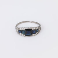 Art Deco GIA 1.50 carat sapphire diamond platinum ring