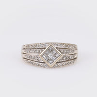 Modern Diamond 14K White Gold Ring