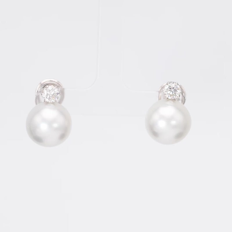 South Sea Pearl Diamond Gold Earrings