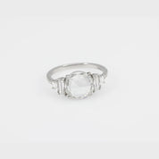GIA 2.45 carat rose cut diamond platinum engagement ring