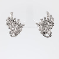 Mid Century diamond platinum earrings