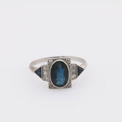 French Art Deco GIA 1.65 carat no heat sapphire diamond platinum ring