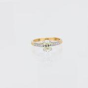 French GIA 1.18 carats old mine cut diamond 18k yellow gold engagement ring