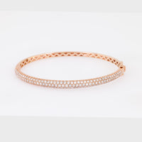 Modern 2.17 Carat Total Weight Diamond 14K Rose Gold Bangle