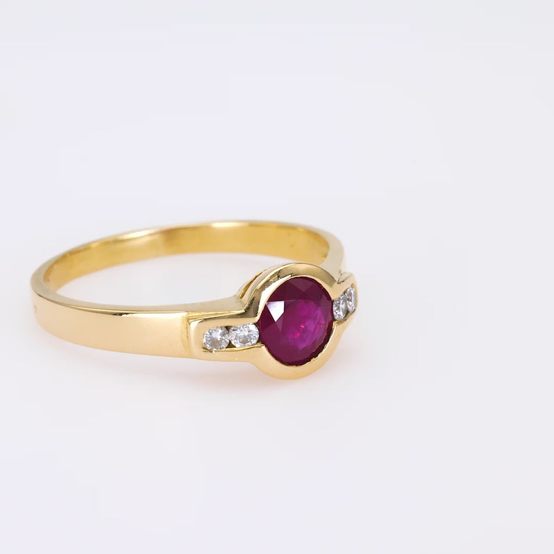 Ruby Diamond Yellow Gold Ring