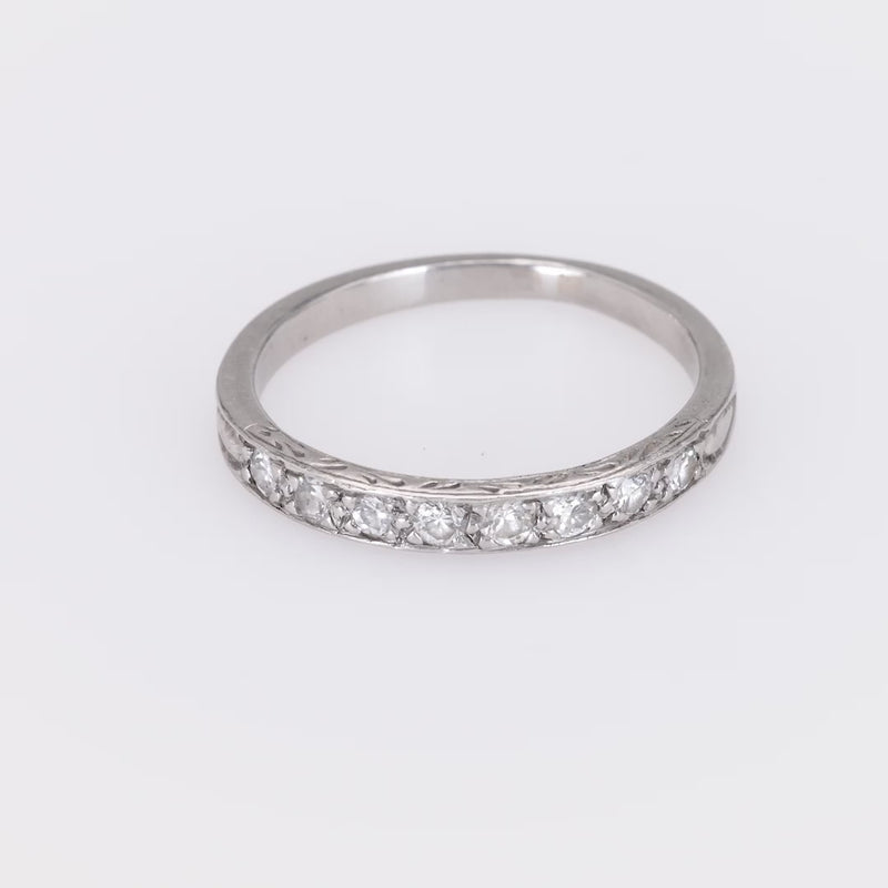 Art Deco Diamond Platinum Wedding Band