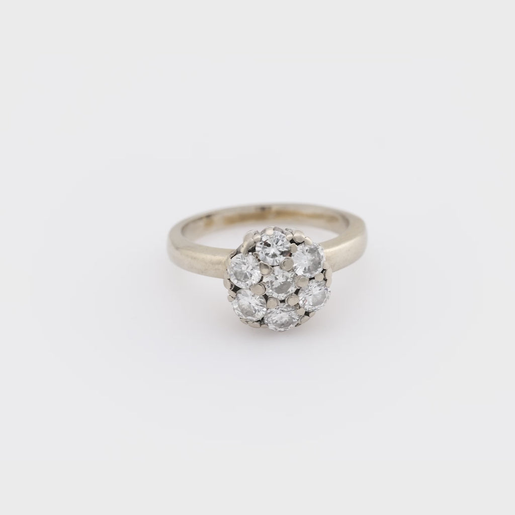 Vintage diamond 14k yellow gold cluster ring