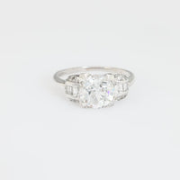 Art Deco GIA 2.10 carat old European cut diamond platinum engagement ring