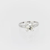Art Deco GIA 3.10 carat old mine diamond platinum engagement ring