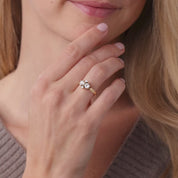 Victorian old European cut diamond 14k yellow gold ring