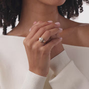 Vintage pearl diamond 18k yellow gold ring