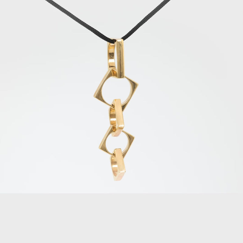 Dinh Van French 18k yellow gold "5 Cubes" necklace