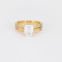 Cartier French GIA 2.17 carat diamond 18k gold trinity engagement ring