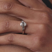Mid Century GIA 1.52 carat old mine cut diamond platinum engagement ring