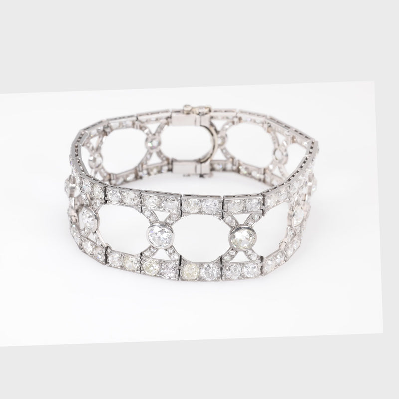 Edwardian 20 Carat Diamond Platinum Bracelet