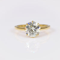 Vintage GIA 2.02 Carat Old European Cut 18K Yellow Gold Engagement Ring