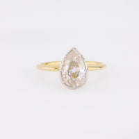 GIA 1.76 Carat Pear Shape Diamond 18K Yellow Gold Engagement Ring