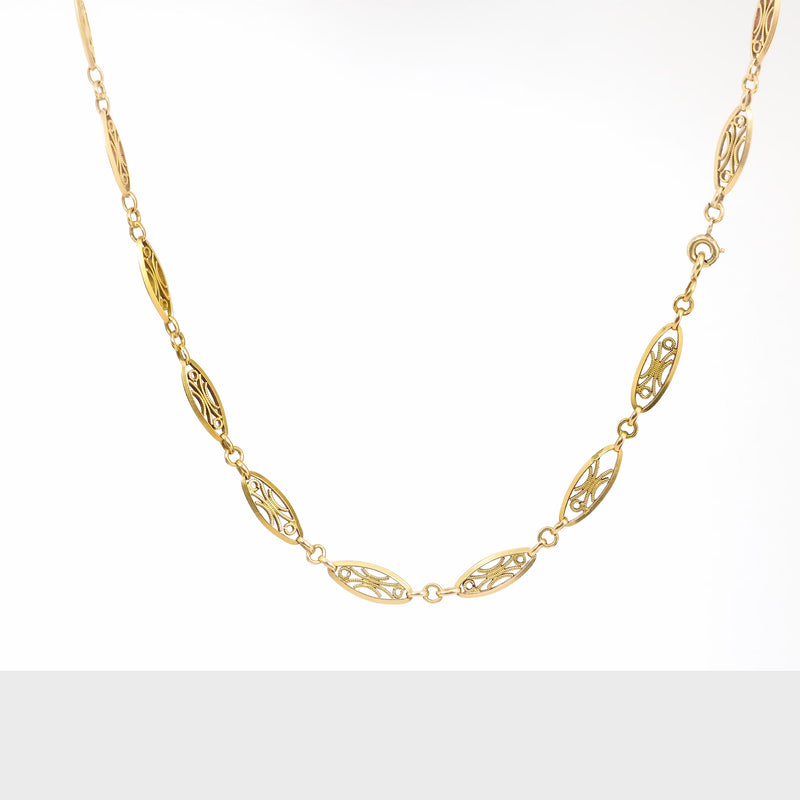 Antique French 18k yellow gold necklace