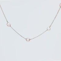 Vintage pearl 18k white gold necklace