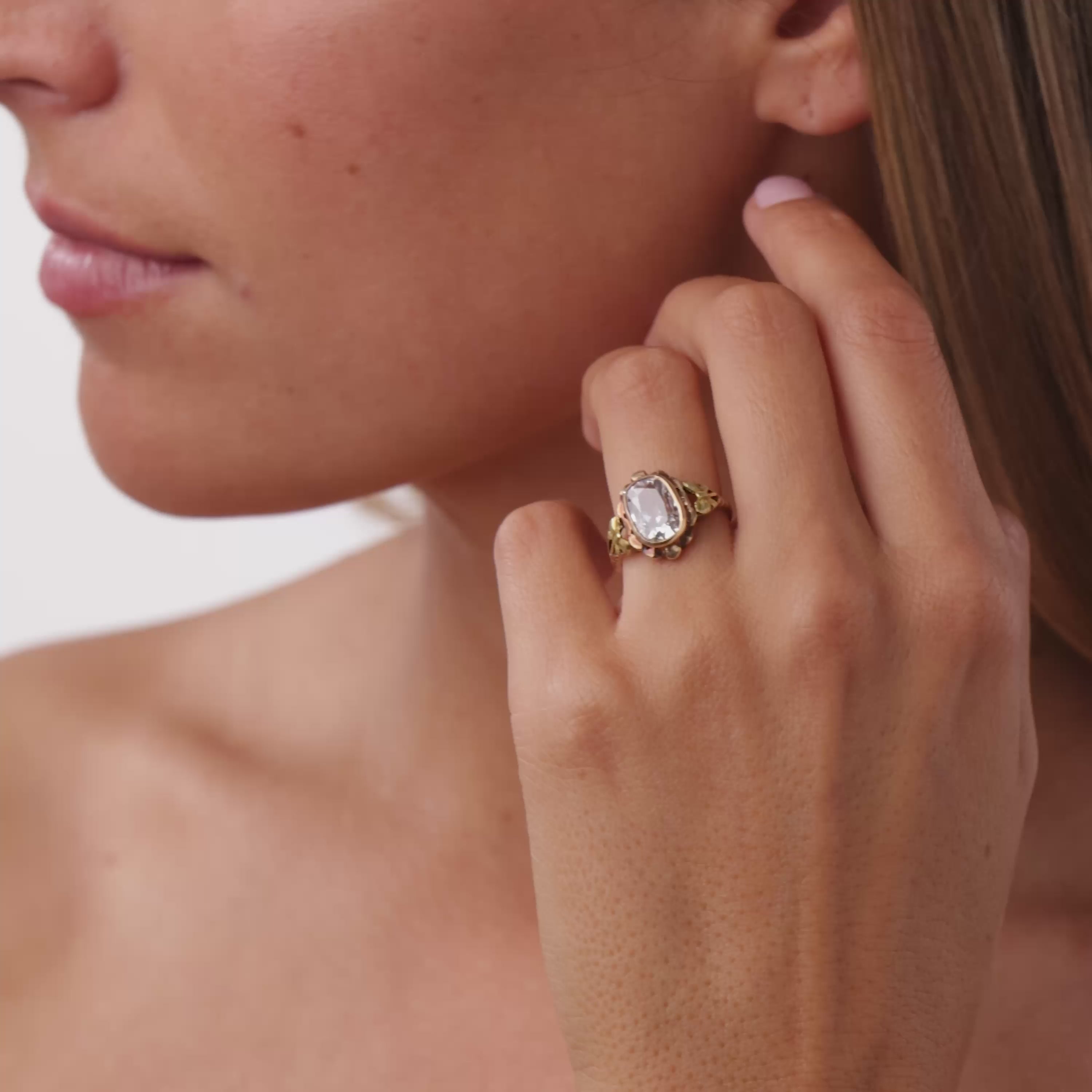Victorian GIA 1.50 carat diamond 10k yellow gold ring