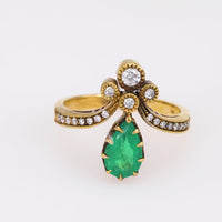 Emerald and Diamond Tiara Ring