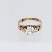 Victorian GIA 1.00 carat old mine diamond 10k rose gold ring