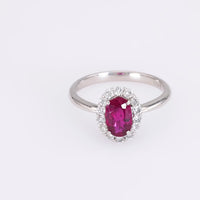 Platinum Ruby and Diamond Ring