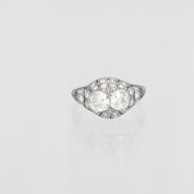 Art Deco 2.60 carat total weight diamond platinum ring