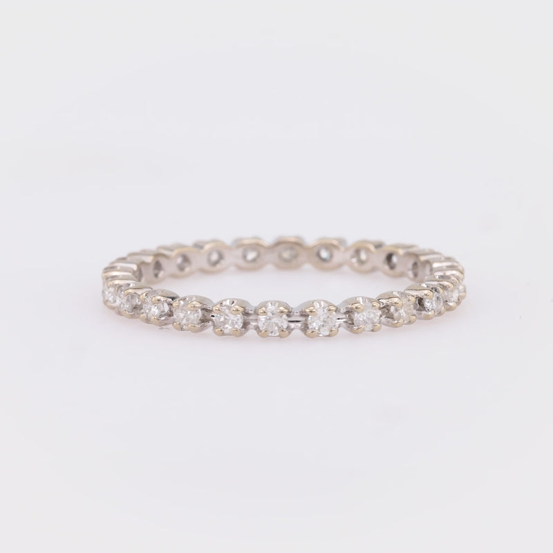 Sweet Mid Century French diamond 18k white gold eternity band