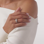 Mid Century diamond 14k white gold Toi Et Moi ring