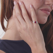 Vintage GIA 1.25 carat Burma ruby diamond platinum three stone ring