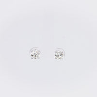 Vintage Old European Cut Diamond 14K White Gold Stud Earrings