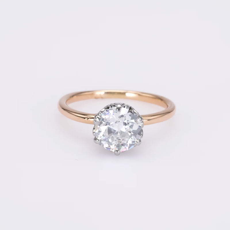 Edwardian GIA 1.31 Carat Diamond Gold Solitaire Engagement Ring