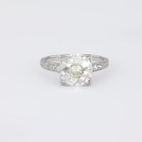 Art Deco GIA 2.52 Carat Old European Cut Diamond Platinum Ring