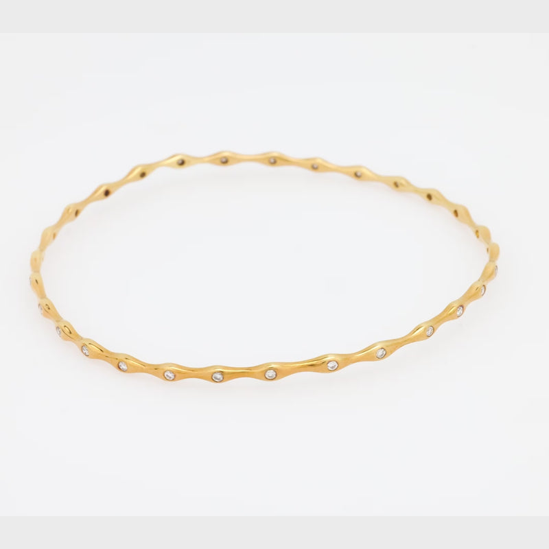 Ippolita diamond 18k yellow gold bangle