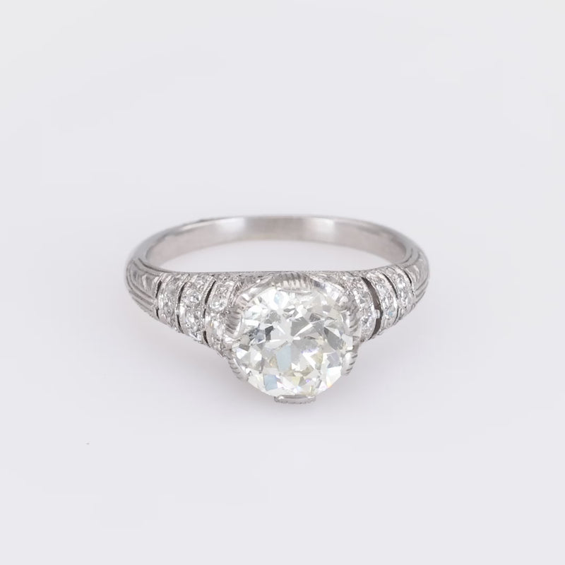 Edwardian-Inspired Platinum Diamond Ring