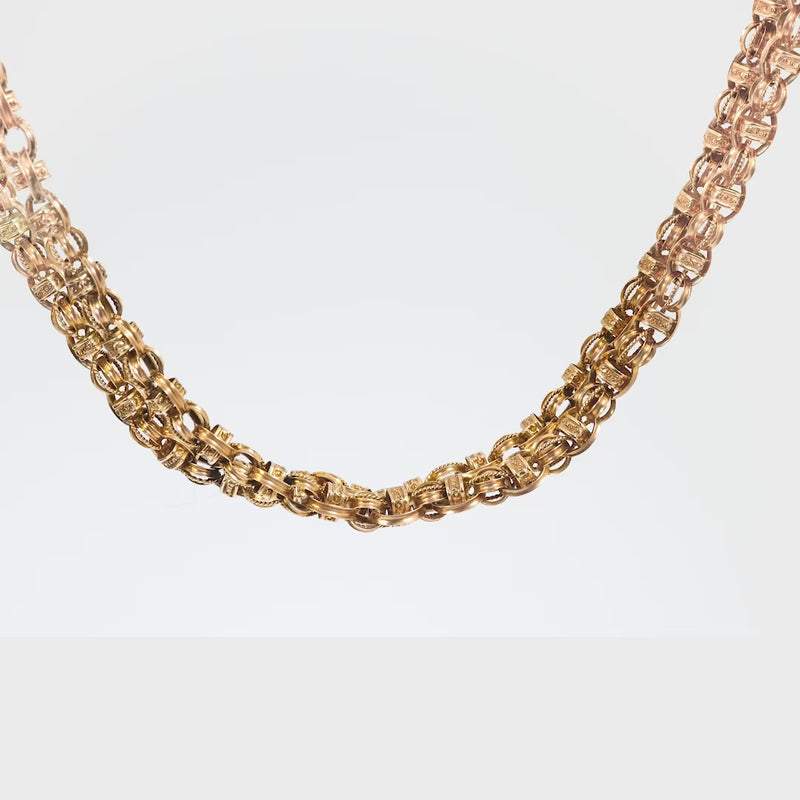 Victorian 14k yellow gold long necklace