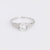 Art Deco GIA 1.03 carat old mine cut diamond platinum engagement ring