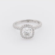 Vintage GIA De Beers 2.06 carat old mine cut diamond platinum engagement ring