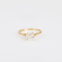 GIA 1.51 carat old mine cut diamond 18k yellow gold engagement ring