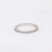 Art Deco Style 18K White Gold Half Eternity Filigree Band