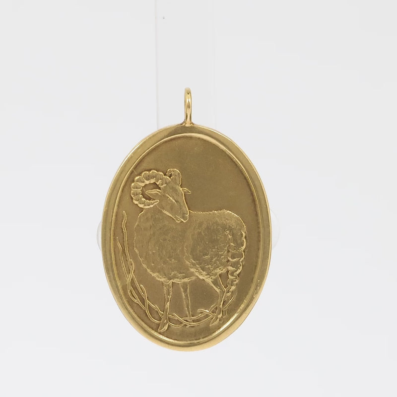 Asprey of London 18k yellow gold "Aries" pendant