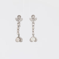 Mid Century Diamond 14K White Gold Earrings