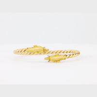 Vintage 18K Yellow and White Gold Elephant Bangle