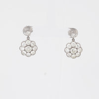 Art Deco Inspired 3 Carat Round Brilliant Diamond Platinum Cluster Earrings