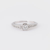 Modern French Diamond Platinum Engagement Ring