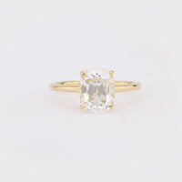 GIA 2.02 carat cushion cut diamond 14k yellow gold solitaire ring