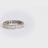 Vintage French 18k white gold diamond eternity band